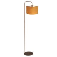 Lamp de sol Stang 4785BR couleur bronze avec abat-jour en velours doré/jaune