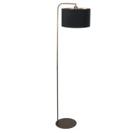 Bodenlampe Stang 4800BR mit schwarzem Leinen-Schirm