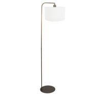 Vloerlamp Stang 4802BR met grof wit linnen kap