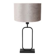 Tischlampe Stang 4806ZW mit grauem Velours-Schirm für Stimmungslicht