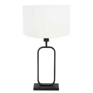 Lampe de table Stang 4809ZW avec abat-jour en lin blanc pour lumière d'ambiance