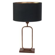 Lampe de table Stang 4814BR avec abat-jour en lin noir pour lumière d'ambiance