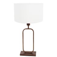 Lampe de table Stang 4816BR avec abat-jour en lin blanc pour éclairage d'ambiance