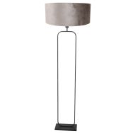 Stehlampe Stang 4820ZW - schwarzes Gestell mit grauem Velours-Schirm