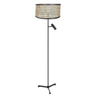 Stehlampe Stang 4832ZW mit Leselicht und geflochtener Bambusschirm
