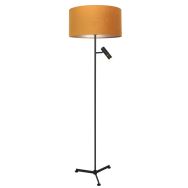 Stehlampe Stang 4835ZW mit Leselicht und goldenem Velours-Schirm