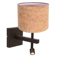 Applique Stang 4868CA avec abat-jour en liège beige et lumière de lecture