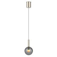 Steel pendant lamp Volari 4905ST with smoke glass and cable lift
