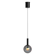 Black pendant lamp Volari 4905ZW with smoke glass and cable-lift