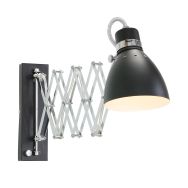 Wandlamp Spring 6290ZW zwart met E27 fitting en draaidimmer - Zwart - Elektronica, Kunststof, Metaal - Steinhauer