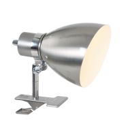 Knijpspot Spring 6827ST staal met E27 fitting en snoerschakelaar - Staal - Elektronica, Kunststof, Metaal - Steinhauer
