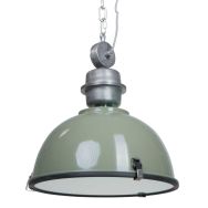 Hanglamp Bikkel 7586G stoere groene lamp met industrieel karakter - Groen, Staal - Elektronica, Glas, Metaal - Steinhauer