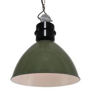 Olijfgroene Hanglamp Frisk 7696G – Stoer en Landelijk Design - Groen - Elektronica, Kunststof, Metaal - Steinhauer