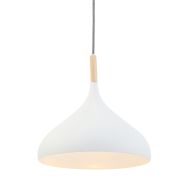 Witte Scandinavische hanglamp Bjorr 7730W Ø33cm - Wit - Hout, Metaal - Steinhauer