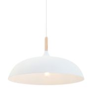 Witte Scandinavische hanglamp Bjorr 7731W Ø45cm - Beuken, Wit - Hout, Metaal - Steinhauer