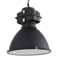 Zwarte industriële hanglamp Densi 7779ZW Ø47 cm - Zwart - Elektronica, Glas, Metaal - Steinhauer