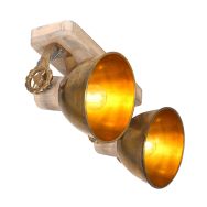 Plafondlamp Gearwood 7969BR Brons E27 fitting - Brons - Hout, Metaal - Steinhauer