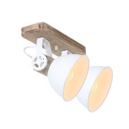 Plafondlamp Gearwood 7969W Wit E27 fittingen - Hout - Hout, Metaal - Steinhauer