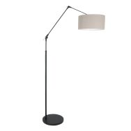Vloerlamp Prestige Chic 8113ZW met grijs linnen kap - Grijs - Linnen , Metaal - Steinhauer