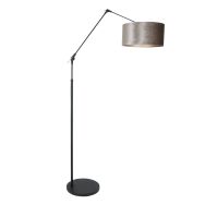 Vloerlamp Prestige Chic 8116ZW met grijs velours kap - Zwart - Metaal, Velours stof - Steinhauer (foto 2)