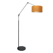 Vloerlamp Prestige Chic 8117ZW met goud velours kap - Goud - Metaal, Velours stof - Steinhauer
