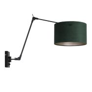 Wandlamp Prestige Chic 8121ZW met groene velours kap - Groen - Metaal, Velours stof - Steinhauer