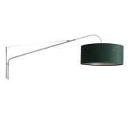 Wandlamp Elegant Classy 8130ST staal met groen velours kap Ø50 cm - Staal - Metaal, Textiel - Steinhauer