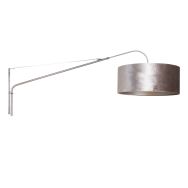 Wandlamp Elegant Classy 8131ST staal met grijze velours kap Ø50 cm - Staal - Metaal, Textiel - Steinhauer