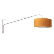Wandlamp Elegant Classy 8132ST staal met goud velours kap Ø50 cm - Goud - Metaal, Textiel - Steinhauer