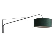 Wandlamp Elegant Classy 8133ZW zwart met groen velours kap Ø50 cm - Zwart - Metaal, Textiel, Velours stof - Steinhauer