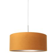 Hanglamp Sparkled Light 8150ST staal met charmante goud velours kap - Goud, Staal - Metaal, Textiel, Velours stof - Steinh...