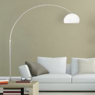 Booglamp Sparkled Light 9678ST staal met witte kunststof kap - Staal - Elektronica, Kunststof, Metaal - Steinhauer