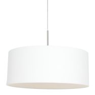 Hanglamp Sparkled Light 9889ST staal met grof wit linnen kap - Zwart - Metaal, Textiel - Steinhauer