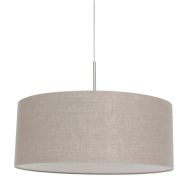 Hanglamp Sparkled Light 9890ST staal met grijs grof linnen kap - Grijs - Metaal, Textiel - Steinhauer