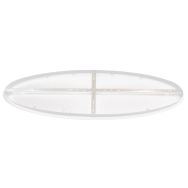 Plaque de plafond ovale Mountline I15535S RAL9003 blanche 120 x 40 x 3 cm avec support de suspension