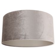 Grijs/Taupe Velours Lampenkap K1068GS ⌀40cm met E27 support. - Grijs - Textiel - Steinhauer