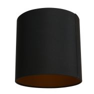 Zwart fijn Linnen Lampenkap K1563SS met E27 support en goudkleurige binnenkant. - Zwart - Textiel - Steinhauer
