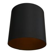 Zwart fijn Linnen Lampenkap K1564SS met E27 support en goudkleurige binnenkant. - Zwart - Textiel - Steinhauer