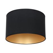 Zwart linnen lampenkap K2131SS ⌀30cm met E27 support. - Zwart - Textiel - Steinhauer