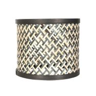 Naturel met zwart bamboe/houten lampenkap K3084BS ⌀20cm met E27 support.