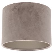 Grijs/Taupe Velours Lampenkap K3084GS ⌀20cm met E27 support. - Grijs - Textiel - Steinhauer