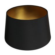Zwart linnen lampenkap K5894SS ⌀30cm met E27 onder support. - Zwart - Textiel - Steinhauer