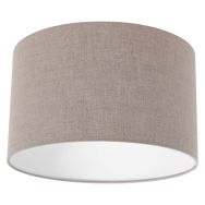 Grijs grof linnen lampenkap K7396RS Ø 30cm met E27 support - Grijs - Textiel - Steinhauer