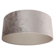 Grijs/Taupe Velours Lampenkap K1066GS ⌀50cm met E27 support - Grijs - Textiel - Steinhauer