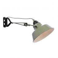 Green clamp lamp / wall lamp Nove 1320G with E27 fitting and switch