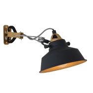 Black clamp lamp / wall lamp Nove 1320ZW with E27 fitting and switch