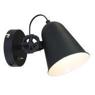 Zwart met witte wandlamp Dolphin 1323ZW met E27 fitting