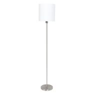 Floor lamp Noor 1564ST Steel including white linen shade