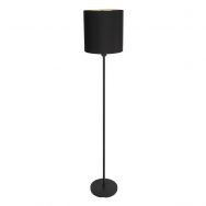 Floor lamp Noor 1564ZW Black including black with gold linen shade