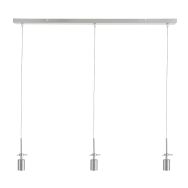 Hanglamp 3-lichts Glass Light 2499ST Staal, zonder glas